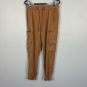 Banana Republic Lyocell Cropped Cargo Pants Tan Sz S